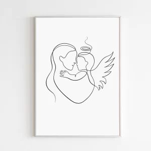 Moeder en engelbaby