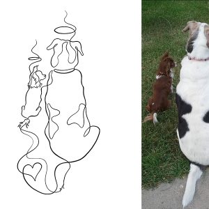 Custom one line pet portrait
